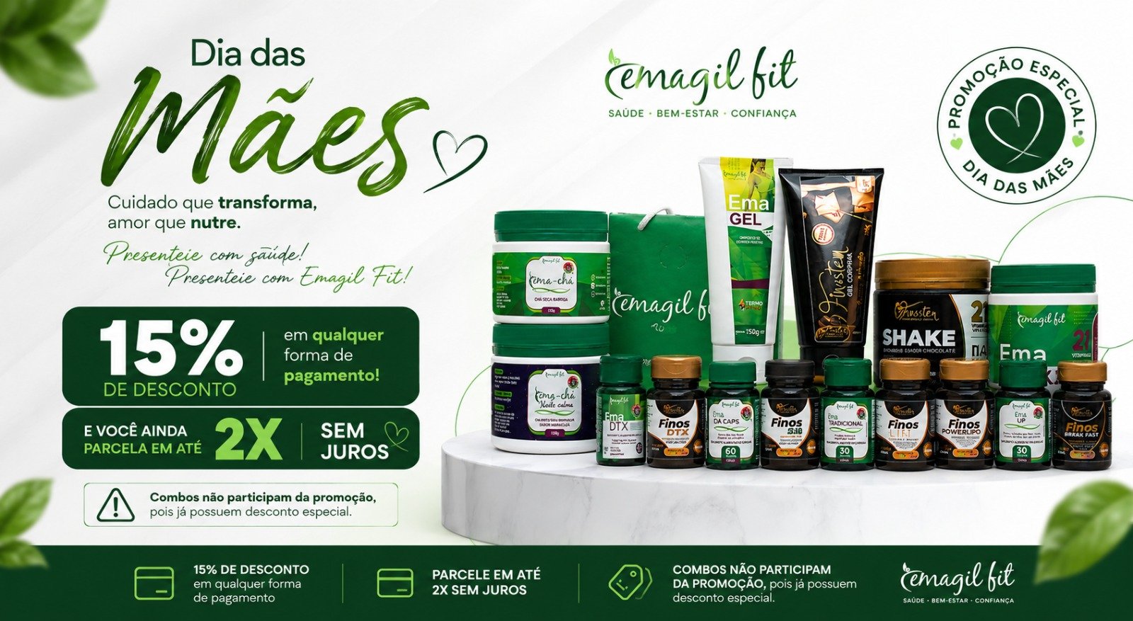 Dia das mães 15% off 